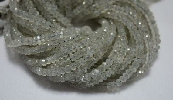 Pierre de lune africaine 4mm en perles rondelles facettées haut de gamme pour bijoux