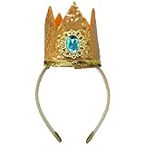 Viwind Peach Princess Crown for Women, Blue Rhinestones Peach Princess Tiara Hairbands Costume Birthday Party Decorations Cosplay Hair Accessories