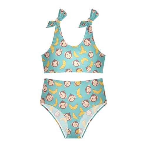 Wusikd Monkey Banana Girls Swimsuits Two Piece Cute Swimwear Bikini Set for for Girls Size 3T3