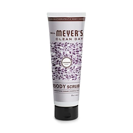Mrs. Meyer's Exfoliating Body Scrub, Sugar Scrub that Leaves Skin Feeling Hydrated & Fresh, Made with Essential Oils, Lavender, 8 oz