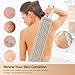 Suntee Exfoliating Back Scrubber& Exfoliating Sponge Pad Set for Shower, Bath Shower Scrubber for Women, Luffa Scrubber to Deep Clean Relax Your Body (32.5 inch Length 3.5 inch Width)