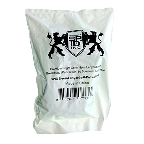 6 Pack - Premium Bright Color Neon Lanyards With Breakaway Clasp - Cute Colors & Durable For Schools, Work, Camps And More! By Specialist Id (Lime Green) #TOP4