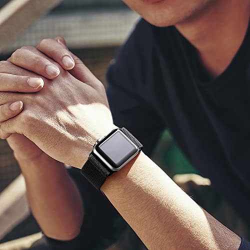 Charlam 6 Pack Solo Loop Straps Compatible with Apple Watch Strap 40mm 38mm 44mm 42mm 41mm 45mm for Women Men, Nylon Braided Elastics Sport Replacement Band for iWatch SE Series 7 6 5 4 3 2 1