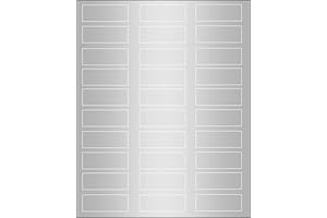 3/4" x 2 1/4" Silver Foil Printable Metallic Labels for Laser Printers