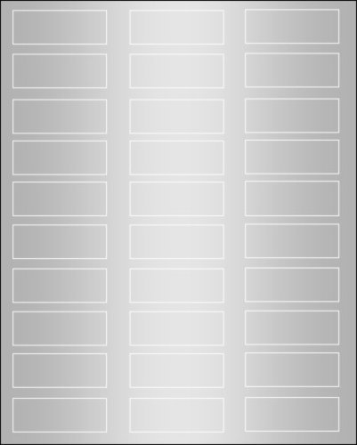 3/4" x 2 1/4" Silver Foil Labels for Laser Printers - 10 Sheets / 300 Labels