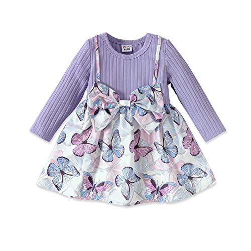 Image of PATPAT Baby Girl Dress Newborn Infant Girls Dress Long Sleeve Dress
