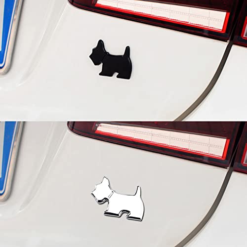 Image of YSY 2Pcs Head Front Dog Emblem Totem Logo Badge Car Sticker Auto Decoration Car Body Decal Automobile Accessories(A) (3D Dog, Silver)