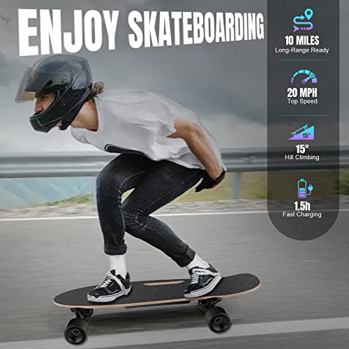Electric Skateboard For Adults Teens, 350W Hub-Motor Electric Longboard With Remote, 12.4 Mph Top Speed, 8 Miles Max Range, 220Lbs Max Load #TOP1