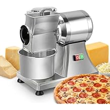 Cheese Grater, 2800Rpm 550W Commercial Electric Cheese Grating Machine, Stainless Steel Bread Bran Shredder, 88Lb/H Automatic Rotary Butter Grinder with Container for Cheese, Chilli