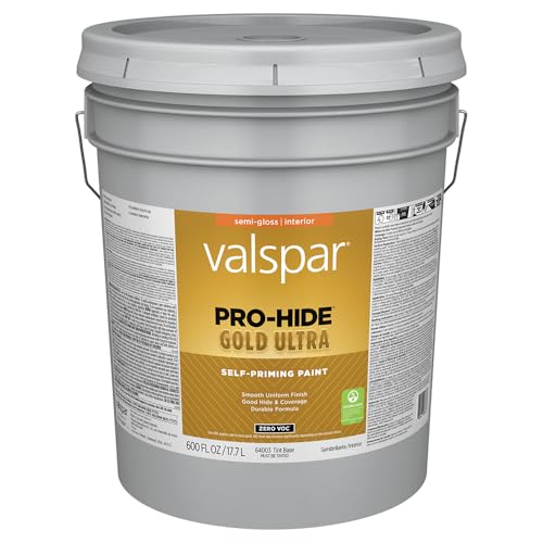 Valspar 64003 Tint White Pro-Hide Gold Ultra Interior Super One Coat Primer, Semi-Gloss, 5 Gallon