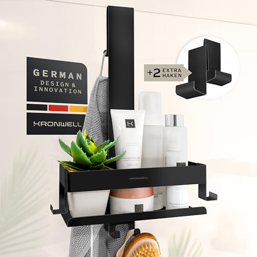 KRONWELL KD-01 Schwarze Duschablage zum Hängen