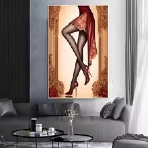 Impression sur toile talons noirs XINBAO, affiche élégante de 40x60 cm avec cadre pour salon
