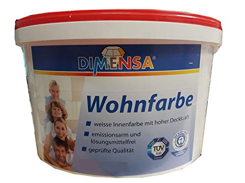 Dimensa Wohnfarbe weisse Innenfarbe mit guter Deckkraft 2,5 L Cover