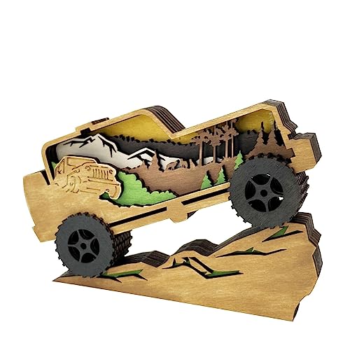 Lambo -Bosque- - Adornos de talla todoterreno - Arte decorativo moderno natural para estantería, dormitorio, oficina, sala de estar