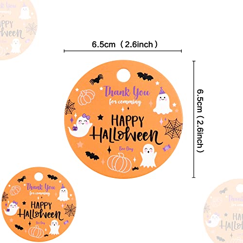 Etiquetas de papel de Halloween Blumomon: 50 tarjetas con cuerda de yute 4