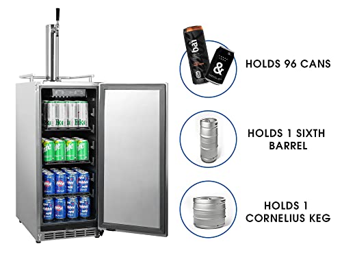 Hck K-90-SUS 15 Inch Kegerator 2 In 1 thumb #2