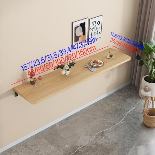 Bureau en bois mural de qualité supérieure table rabattable 100x45cm - 8