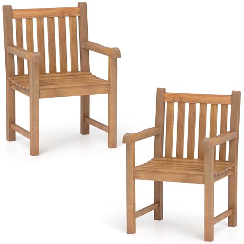 Tangkula Teak Wood Patio Chair