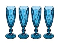 Casa Domani Deanna Champagne Flute 4 Piece Blue Gift Boxed