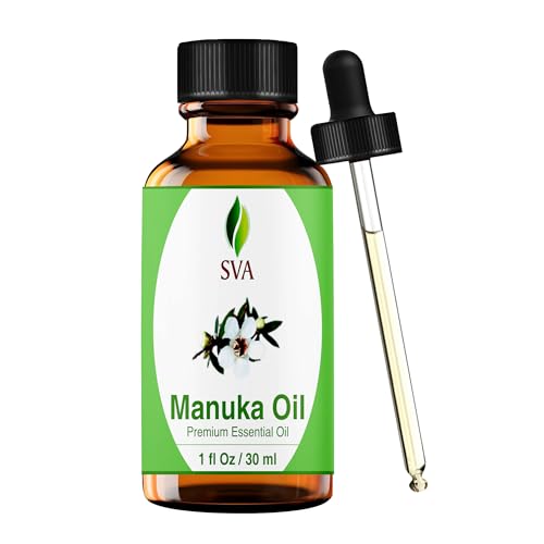 SVA Manuka Essential Oil 1 Fl Oz for Diffuser Skin & Hair Care Ideal for Massage & DIY Blends with Dropper