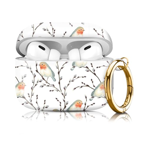 �L�[�`�F�[���t��AirPod Pro ��2����/��1����P�[�X�J�o�[ Airpod Pro 2023/2022/2019�p���S�ی�ϏՌ����C�����X�w�b�h�z���P�[�X(Little Sparrow)