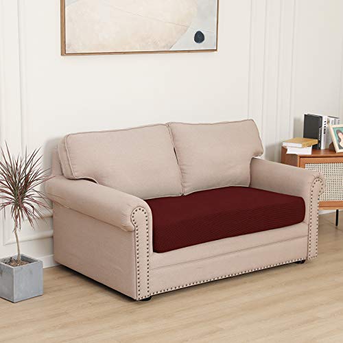 Image of Easy-Going Stretch 1 Piece Loveseat Couch Cushion Cover for Sofa