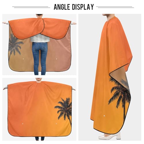 Capa de barbero impermeable 55 x 65 pulgadas naranja miniatura 5