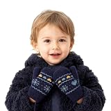IPENNY Kinderhandschuhe Strick Handschuhe Baby Handschuhe für Outdoor Sport Winddichte Dicke Fleece Dehnbare Winter für 1-4 Jahre Kleinkinder