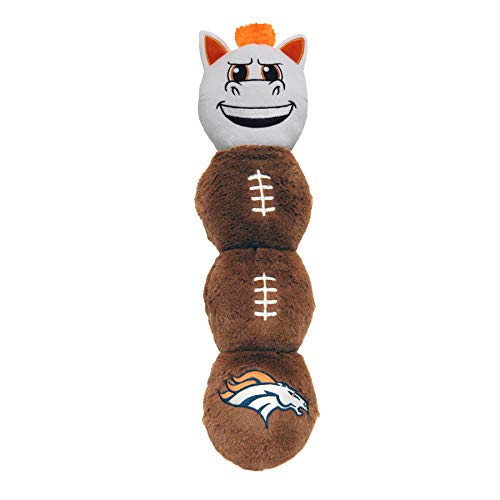 NFL DENVER BRONCOS - MILES MASCOT TOY for PETS. Plush Dog Toy with 4 inner SQUEAKERS. 18