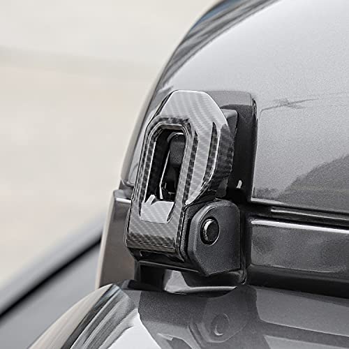 Hoolcar Hood Latch Lock Catch Brackets Cover For 2018-2021 Jeep Wrangler Jl Jlu & 2020-2021 Gladiator Jt, Carbon Fiber #TOP3