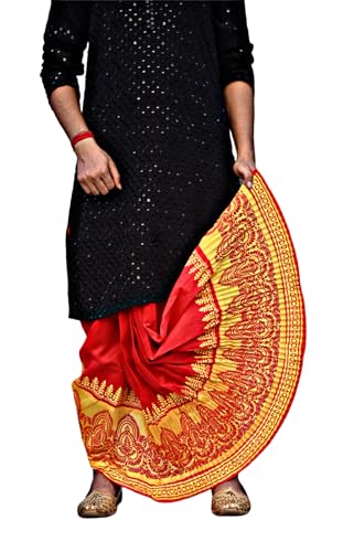 Image of Men's Ready to Wear Pant System Printed MAYUR PUCHHA Dhoti for Marriage, Pooja, Festival etc.(GC010)
