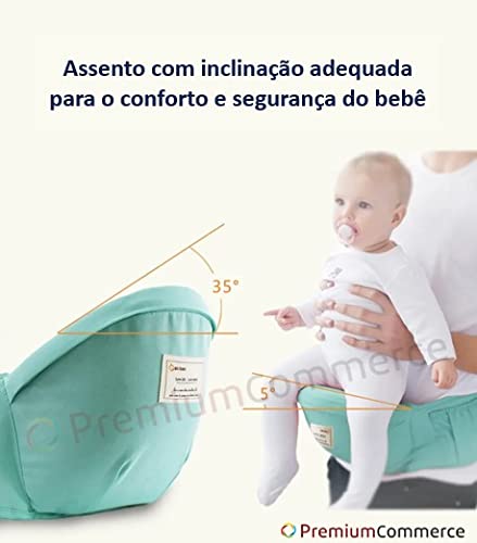 Bolsa canguru ergonômico bebê verde mamãe 12 posições 3 em 1