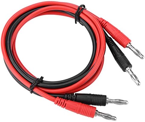 2Pcs 4mm Banana Plug to Banana Plug Test Cable Testing Wire Cables Lead Set 15A Multimeter Cable Test Leads Dual Stackable Banana Plug for Multimeter 1M