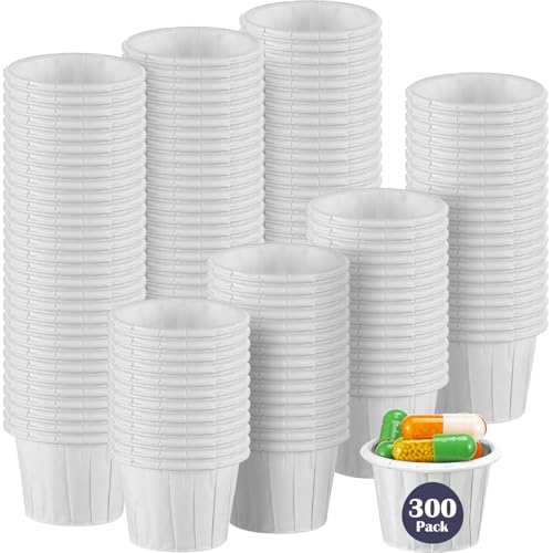 Maxcheck 300 Pcs Paper Medicine Cups 0.5 oz Disposable Paper Condiment