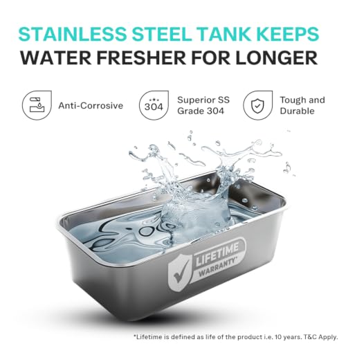 Image of Aquaguard Sure Champ Steel ROUV SS AS 1X Water Purifier | Saves 60% More Water | UV E-Boiling | Nanopore Long-Life Filters | Works with All Water Sources