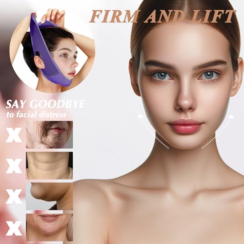 Beiskll Máscara reutilizável de levantamento de linha V com alça de queixo, máscara facial em forma