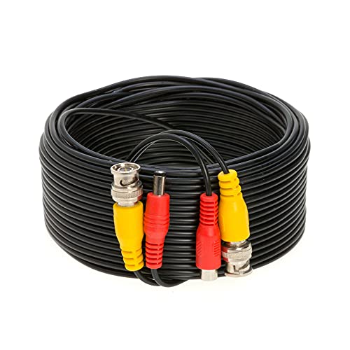 Cables Direct Online 50FT Black Premade BNC Video Power Cable Extension Wire for CCTV, Security Camera, DVR, Surveillance System, All in One Plug & Play Cord