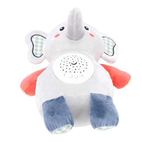 Rengue Juguete Chupete Elefante, Luz Nocturna para Bebés, Ideal para Ayudar a Dormir Al Bebé Juguete Chupete Elefante, Muñeco de Peluche con Música, Nan Baby Toys