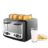 JYDQM Máquina para el pan – Tostadora 2 rebanadas extra grandes Tostadora de acero inoxidable con función de cancelación de descongelación Bagel, bandeja recogemigas extraíble