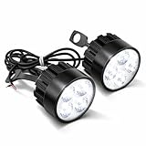 Keenso 2 Focos LED Para Motocicleta, Faros De Motocicleta Con Luces, 12 V, 24 W, 4 LED, Universal, Impermeable, Faro Delantero De Conducción, Antiniebla, Foco De Luz Para Scooter, Luces Auxiliares