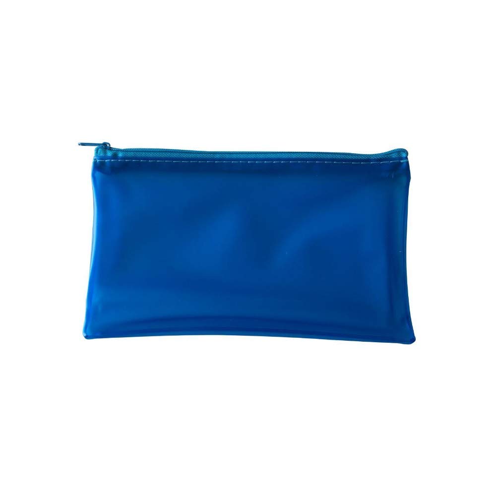 Pack of 12 Frosted Blue 8x5" Pencil Cases