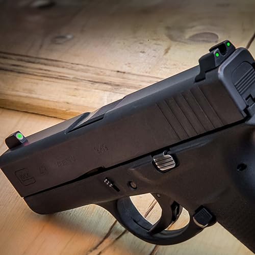 Image of TRUGLO Tritium Handgun Sight | High-Visible Front & Rear Night Sights with Daylight White Dots & Low-Light Tritium Dots, Compatible with Glock Handguns