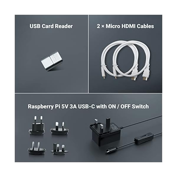 Raspberry Pi 4 Model B 4GB RAM Starter Kit, Raspberry Pi mit 32GB MicroSD Karte, 5,0V 3A USB-C-Netzteil mit EIN… – Bild 6
