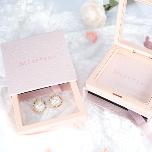 Big Pearl Earrings for Women - Dainty Elegant Gold Statement White Pearl Stud Earrings4