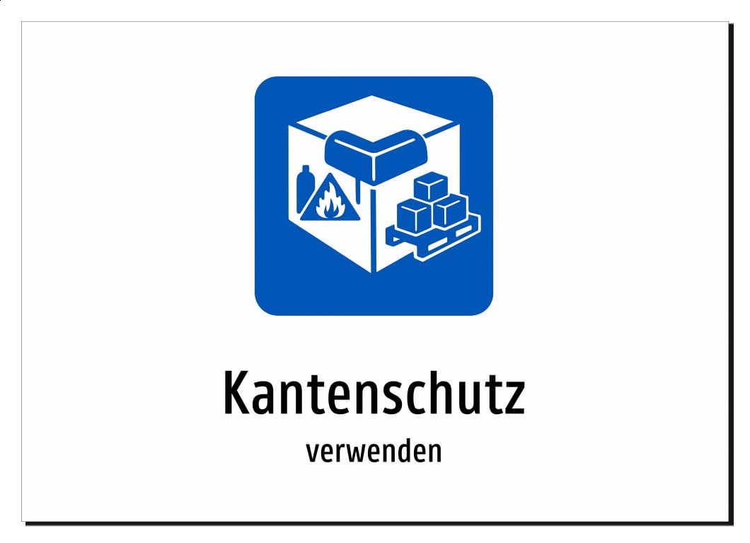 36051-DE-S-06 | Kantenschutz - verwenden | Aluminiumschild A5, 210 x 148mm | mit Symbolgrafik und Text