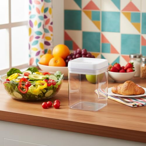 Pote Hermético Quadrado 1800ml com Tampa com Trava/Alça