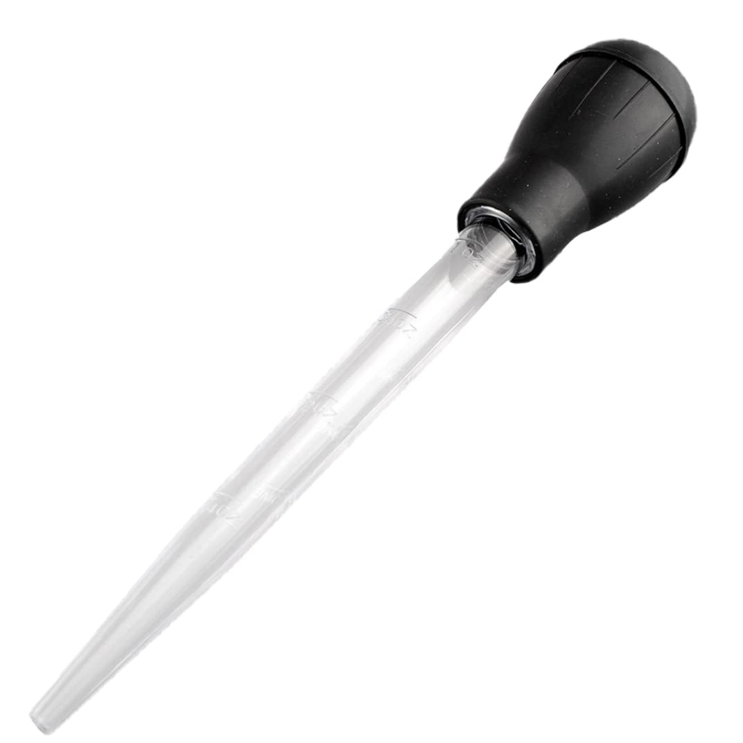 Vistnale BBQ Drip Tube, Turkey Baster Barbecue Rubber Head Plastic Pipette Meat Baster BBQ Drip Tube Black