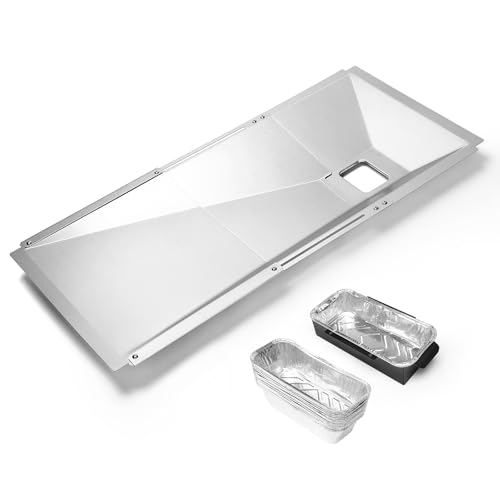 Universal Grill Grease Tray with Catch Pan & 15 Disposable Liners Adjustable 23.631.6 Drip Pan for Nexgrill 720-0830H 720-0925 Fits Expert 720-0789H 720-0968C Charbroil Dynaglo 36 Burner