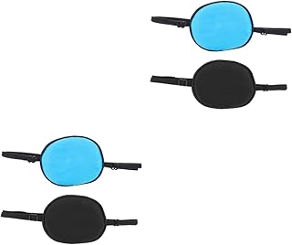 NIYANGLE 4 Peças Máscara De Olho Tapa-Olho Máscara De Olho De Sono Sombra Preguiçosa Pirata Cosplay Tapa-Olho Adultos Ambliopia Tapa-Olhos Patches Corretores De Estrabismo Adesivos De Um