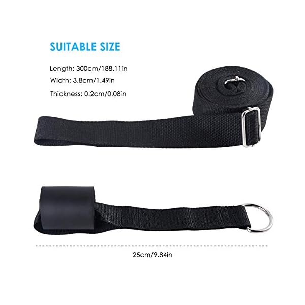 Adjustable Leg Stretcher Lengthen Ballet Stretch Band - Easy Install on Door Flexibility Stretching Leg Strap Great Cheer Dance Gymnastics Trainer stretching equipment taekwondo Training (black)